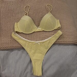 WF Boutique Light Yellow Gingham Bikini Set